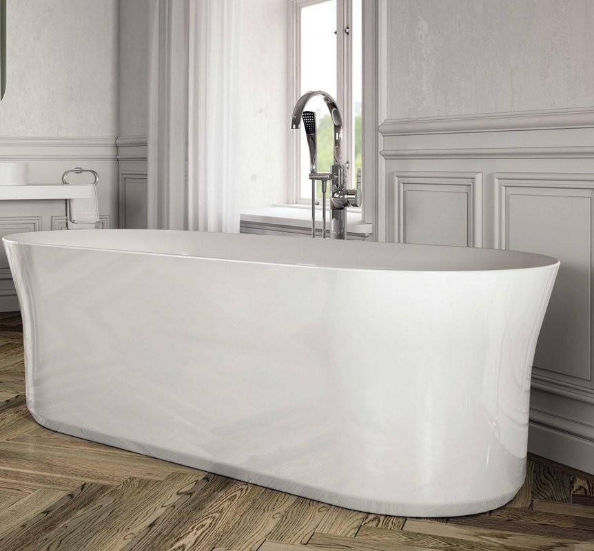 Акриловая ванна Ravak Ypsilon 180x80 см, отдельностоящая, белая, овальная, на ножках, со сливом-переливом