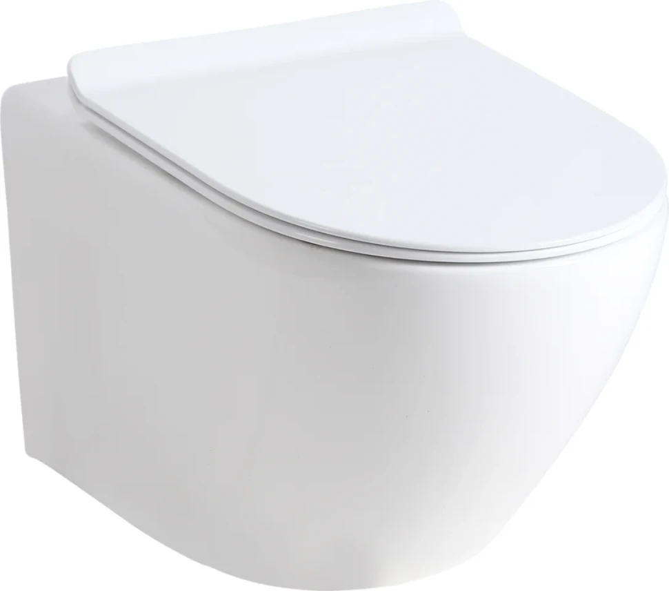 Комплект Унитаз подвесной Orange C07 C07-100W безободковый, с микролифтом + Инсталляция Geberit Duofix Delta 458.149.21.1 с кнопкой смыва, хром