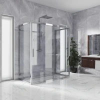 Душевой уголок Kubele DE019 R2U-CLN-CH 120х80 см, профиль хром