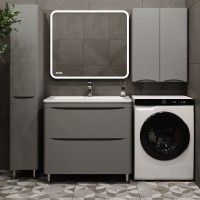 Мебель для ванной комнаты Style Line Бергамо Мини 90 Люкс Plus напольная, антискрейтч серая