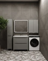 Мебель для ванной комнаты Style Line Бергамо Мини 90 Люкс Plus напольная, антискрейтч серая