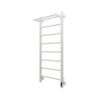 Полотенцесушитель электрический Grota App 530х1200 RAL9016 EL 120x55 см, подключение справа, слева, скрытое подключение справа, матовый белый, лесенка, из стали, с полкой