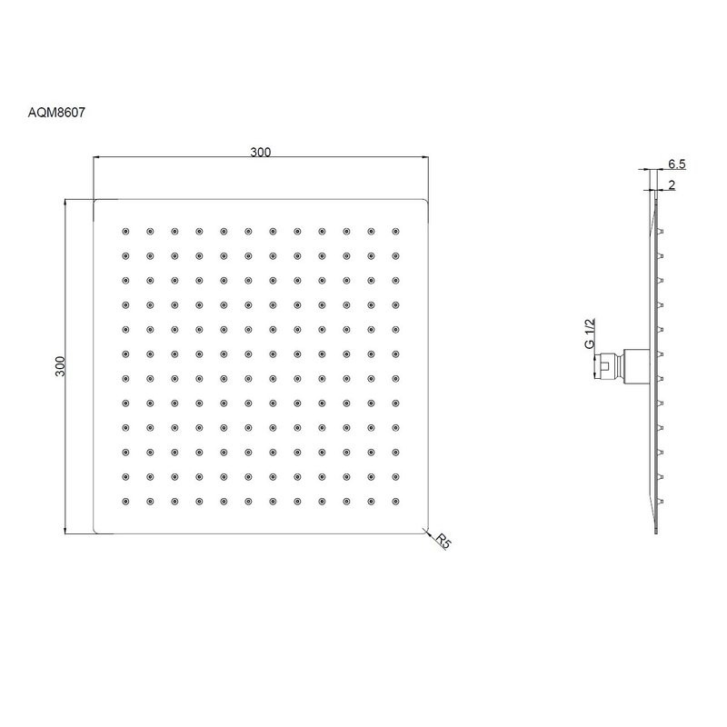 Верхний душ AQUAme Savona с покрытием темным металлом AQM8607GM