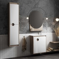 Шкаф-пенал для ванной AQUATON Анси 35 матовый белый