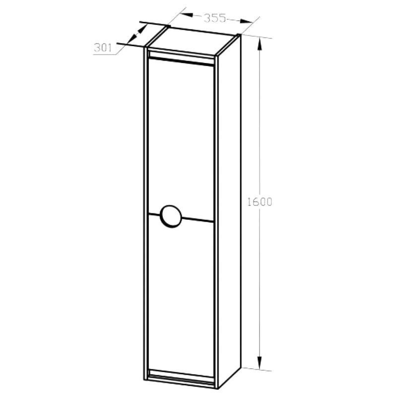 Шкаф-пенал для ванной AQUATON Анси 35 матовый белый