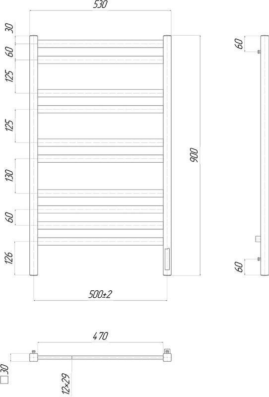 Полотенцесушитель электрический Lemark Melange П10 50x90, хром