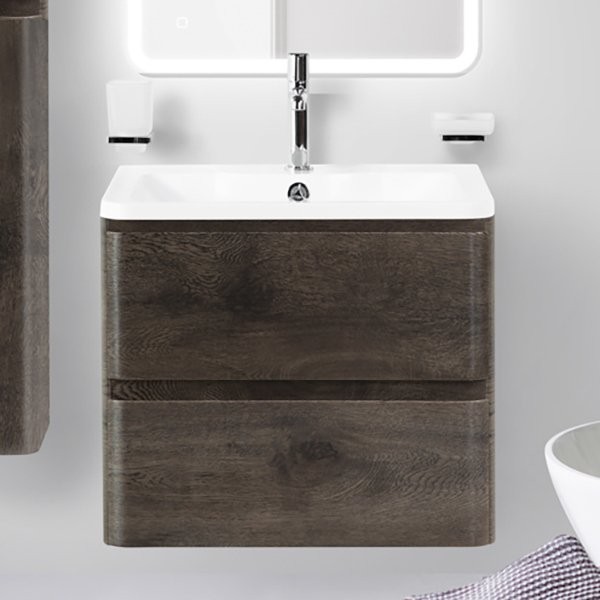 Тумба с раковиной BelBagno Albano 70 подвесная, rovere nature grigio