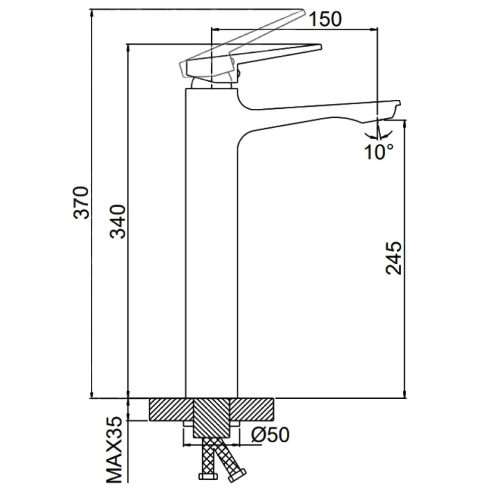 Смеситель для раковины Frap H52 F1052-60 хром