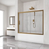 Шторка на ванну Kubele DE019 P2-CLN-BR 150х150 см, профиль бронза
