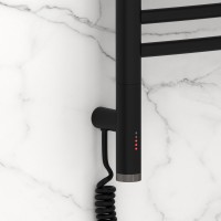 Полотенцесушитель электрический Сунержа Богема 3.1 31-6002-6040 70x45 см, подключение слева, матовый черный, лесенка