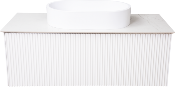 Тумба с раковиной La Fenice Terra 100 белая, белая столешница, матовая раковина