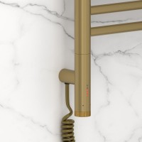 Полотенцесушитель электрический Сунержа Богема 3.1 32-6006-1050 110x55 см, подключение слева, золотой шелк, лесенка, с полкой