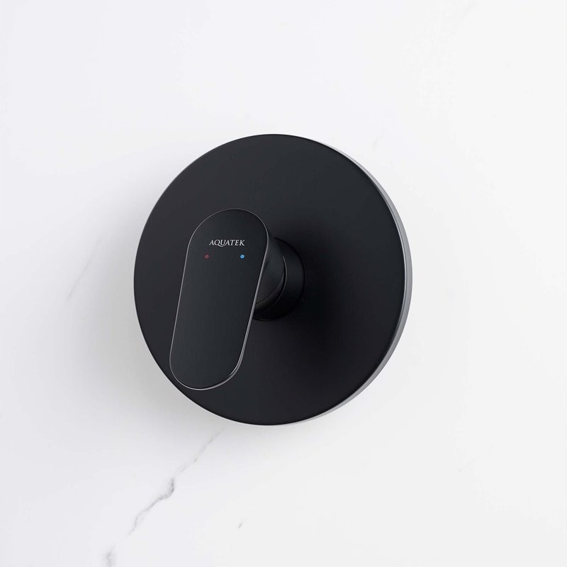 Встраиваемый смеситель для душа и ванны AQUATEK Ника AQ1866MB С ВНУТРЕННЕЙ ЧАСТЬЮ, черный матовый