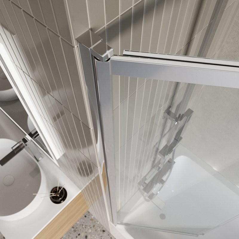 Шторка на ванну BelBagno Luce VF-11-80/145-C-Cr профиль хром, стекло прозрачное