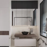 Мебель для ванной комнаты VitrA Ольборг 60: столешница 120, без отверстий, дуб карпентер + 2 тумбы 60