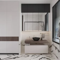 Мебель для ванной комнаты VitrA Ольборг 60: столешница 120, без отверстий, дуб карпентер + 2 тумбы 60