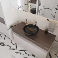 Мебель для ванной комнаты VitrA Ольборг 60: столешница 120, без отверстий, дуб карпентер + 2 тумбы 60