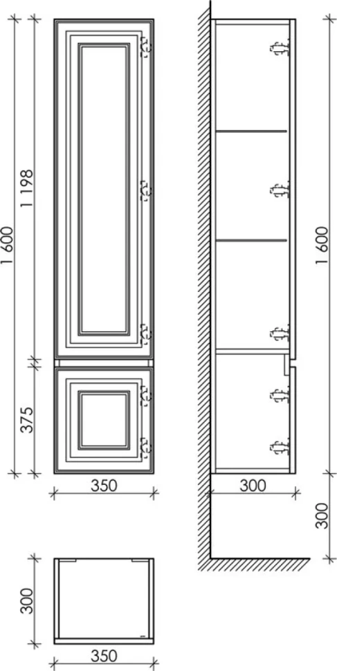 Шкаф пенал для ванной Sancos Very 35 R bianco