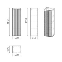 Шкаф-пенал для ванной Grossman Кристалл 35 подвесной, матовый бежевый