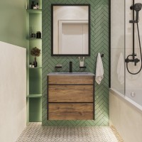 Зеркало STWORKI Брамминг 60х80, черное