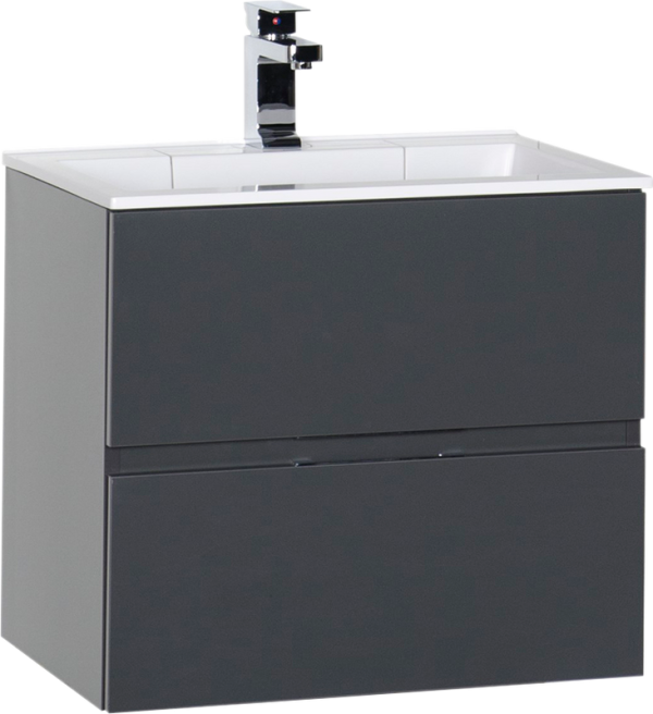 Тумба с раковиной Aquanet Алвита 60 серый антрацит