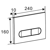 Кнопка смыва для унитаза AZARIO NEW AZ-004 пластик, цвет матовый черный