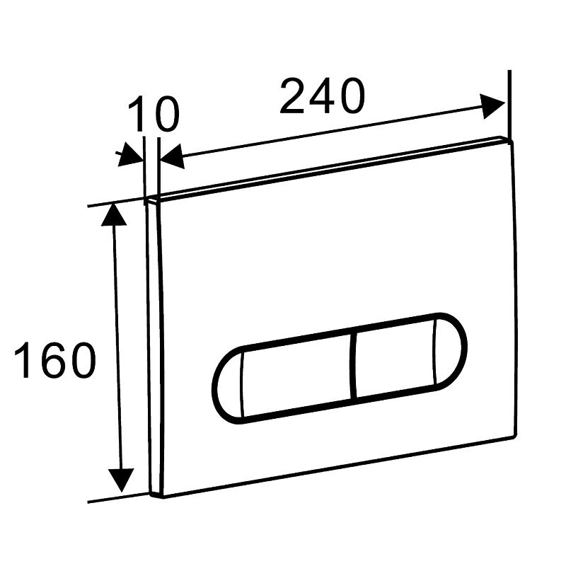 Кнопка смыва для унитаза AZARIO NEW AZ-004 пластик, цвет матовый черный