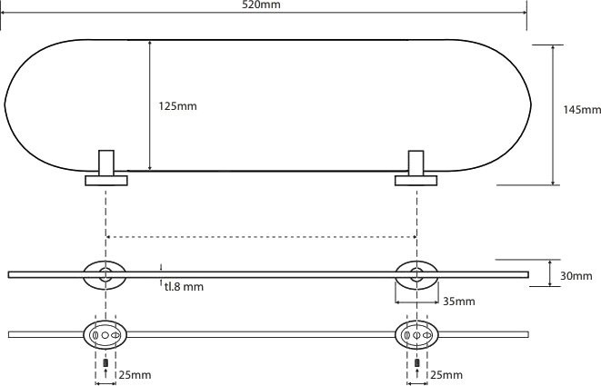 Полка Bemeta Oval 118402031