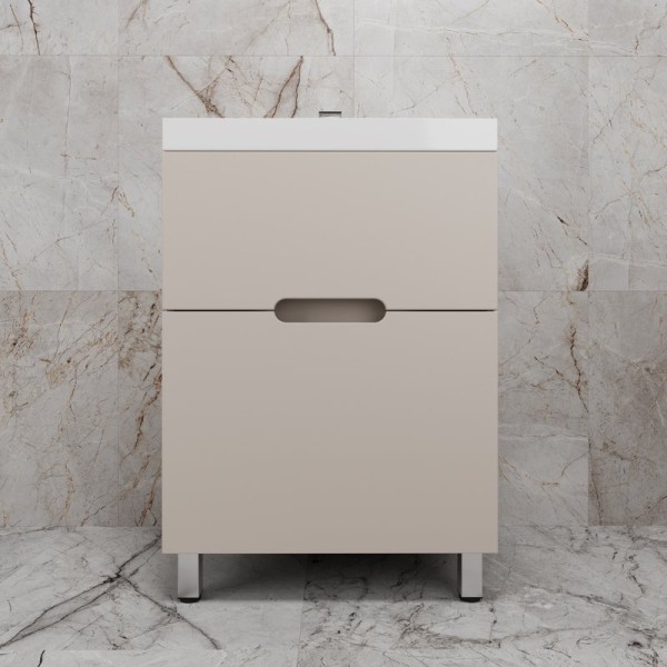 Тумба с раковиной Style Line Матис 60 напольная, крем