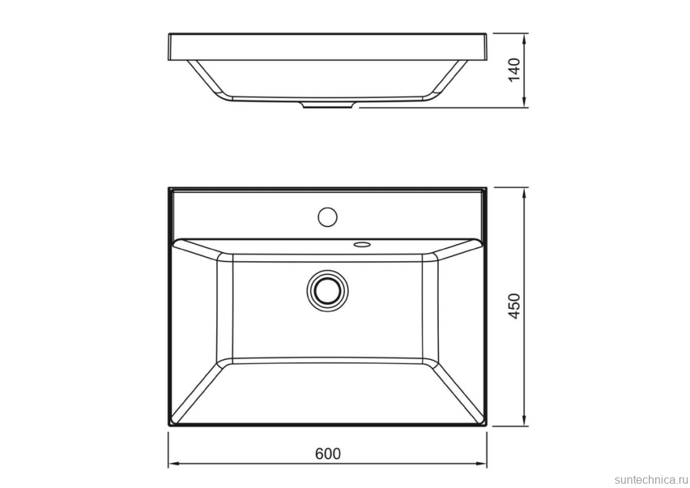 Тумба с раковиной Style Line Матис 60 напольная, крем