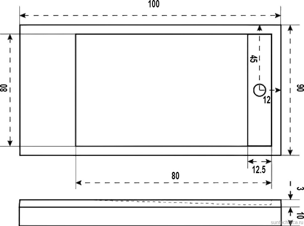 Поддон для душа Good Door Stella 100x90 с сифоном