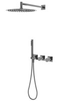 Душевой комплект Vincea Альто VSFW-6AL1GM С ВНУТРЕННЕЙ ЧАСТЬЮ, вороненая сталь