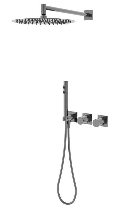 Душевой комплект Vincea Альто VSFW-6AL1GM С ВНУТРЕННЕЙ ЧАСТЬЮ, вороненая сталь