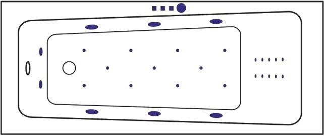 Акриловая ванна Excellent Ava Ultra Nano 170x70 см, встраиваемая, с гидромассажем, белая, с каркасом, со сливом-переливом