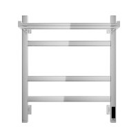 Полотенцесушитель электрический Grota Tela 530х600 NP EL 60x55 см, подключение справа, слева, скрытое подключение справа, глянцевый хром, лесенка, с полкой