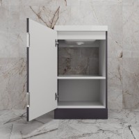 Тумба с раковиной Style Line Моно 50 напольная, графит нубук, раковина Asti 50 белая