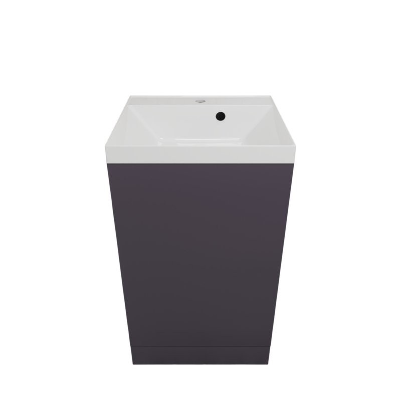 Тумба с раковиной Style Line Моно 50 напольная, графит нубук, раковина Asti 50 белая