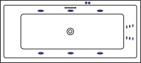 Акриловая ванна Excellent Heaven Slim Line 180x80 см, встраиваемая, с гидромассажем, белая, с каркасом, со сливом-переливом, фурнитура золото