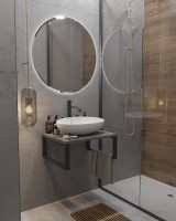 Столешница с раковиной 1MarKa Grunge Loft 60 бетон темно-серый