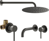 Комплект для ванной Plumberia Selection Ixo KITXO01GR210 С ВНУТРЕННЕЙ ЧАСТЬЮ, графит матовый