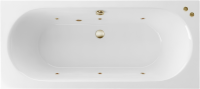 Акриловая ванна Excellent Oceana Soft 180x80 см, встраиваемая, с гидромассажем, белая, с каркасом, со сливом-переливом, фурнитура бронза