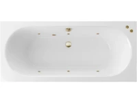 Акриловая ванна Excellent Oceana Soft 180x80 см, встраиваемая, с гидромассажем, белая, с каркасом, со сливом-переливом, фурнитура бронза