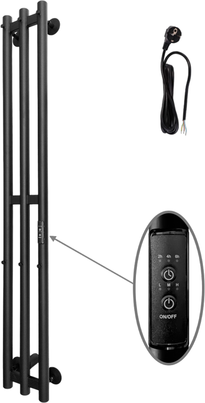 Полотенцесушитель электрический Altasan Арго 120х17 черный муар