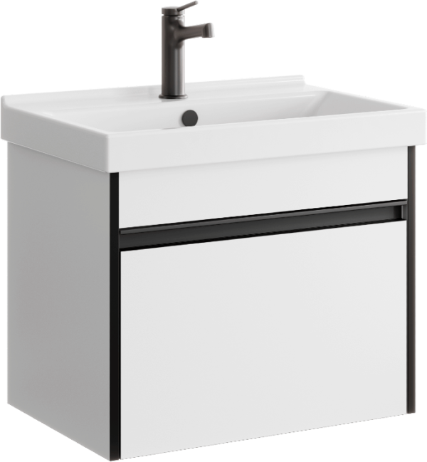 Тумба с раковиной Aqwella Urban 60 подвесная, белая глянцевая