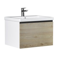 Тумба с раковиной Vigo Cross 60 подвесная, 1 ящик, светлое дерево