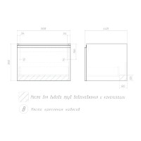 Тумба с раковиной Vigo Cross 60 подвесная, 1 ящик, светлое дерево