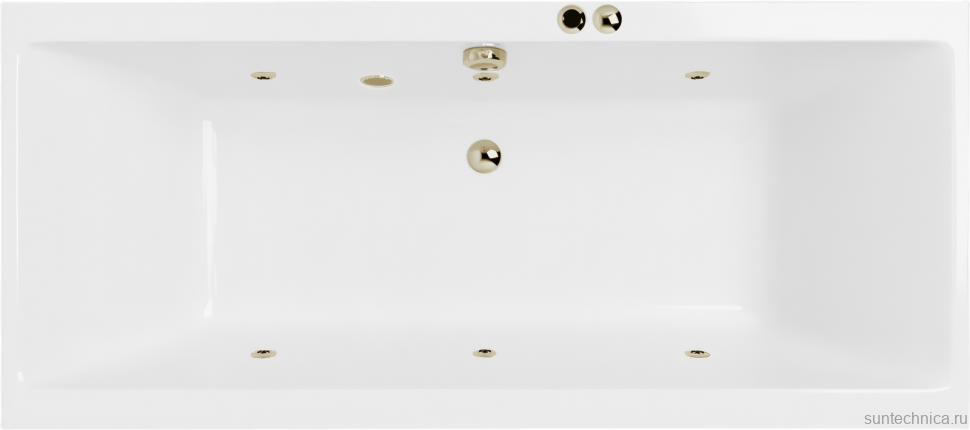 Акриловая ванна Excellent Pryzmat Soft 200x90 см, встраиваемая, с гидромассажем, белая, с каркасом, со сливом-переливом, фурнитура бронза