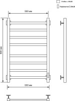 Полотенцесушитель электрический Ника Step 1 80/50, матовый черный RAL9005