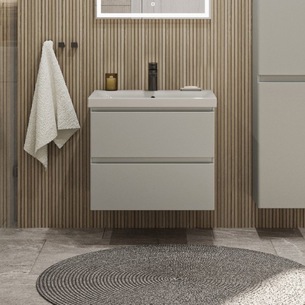 Тумба с раковиной SanStar Riana 50 подвесная, grey, раковина Moduo 50