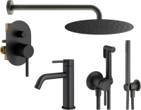 Комплект для ванной Plumberia Selection Ixo KITZXO15NO53 С ВНУТРЕННЕЙ ЧАСТЬЮ, черный матовый